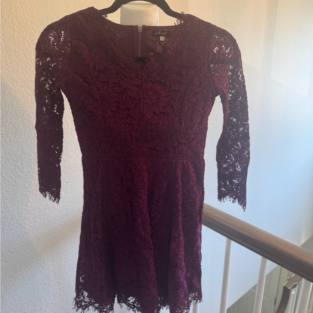 Ella Moss Red Long Sleeve Fit and Flare Dress
